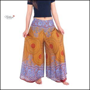 Wide Leg Palazzo Pants Elastic Waist Yoga Lounge Sizes S M L XL